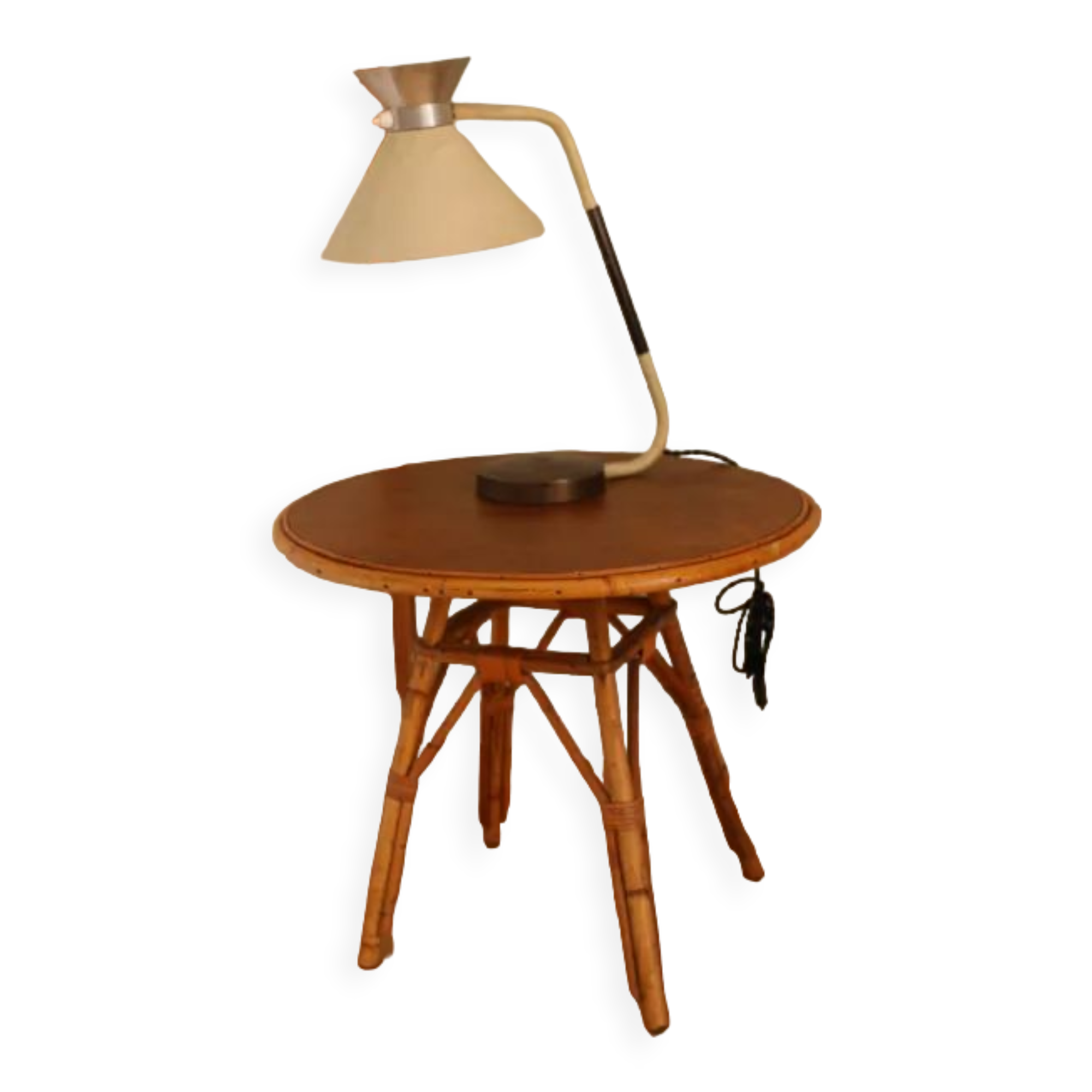 Round rattan coffee table tripod 535mm