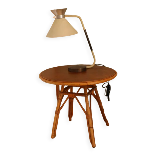 Table basse rotin ronde tripode 535mm