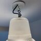Lustre Suspension Holophane vintage des années 50/60 style industriel, verre strillé transparent