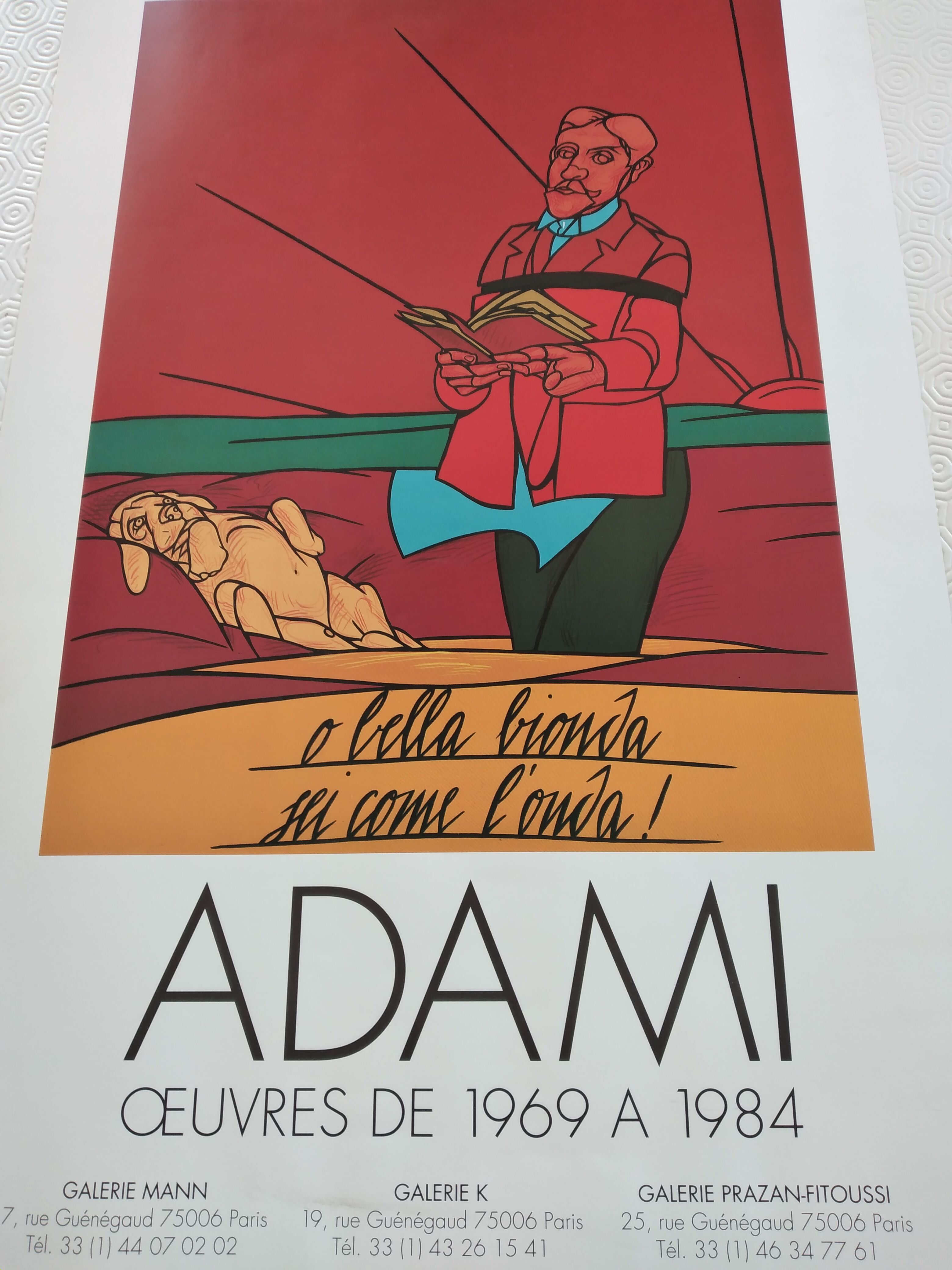 Affiche Valerio Adami "O bella bionda"