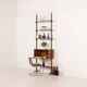 Italian vintage floor to celling wall unit with a bureau or a bar cabinet
