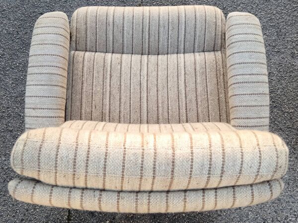 Fauteuil et ottomane pivotant Midcentury 1970