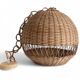 Rustic Wicker Pendant Lamp, Handcrafted in Spain, 40cm Diameter, 1970s