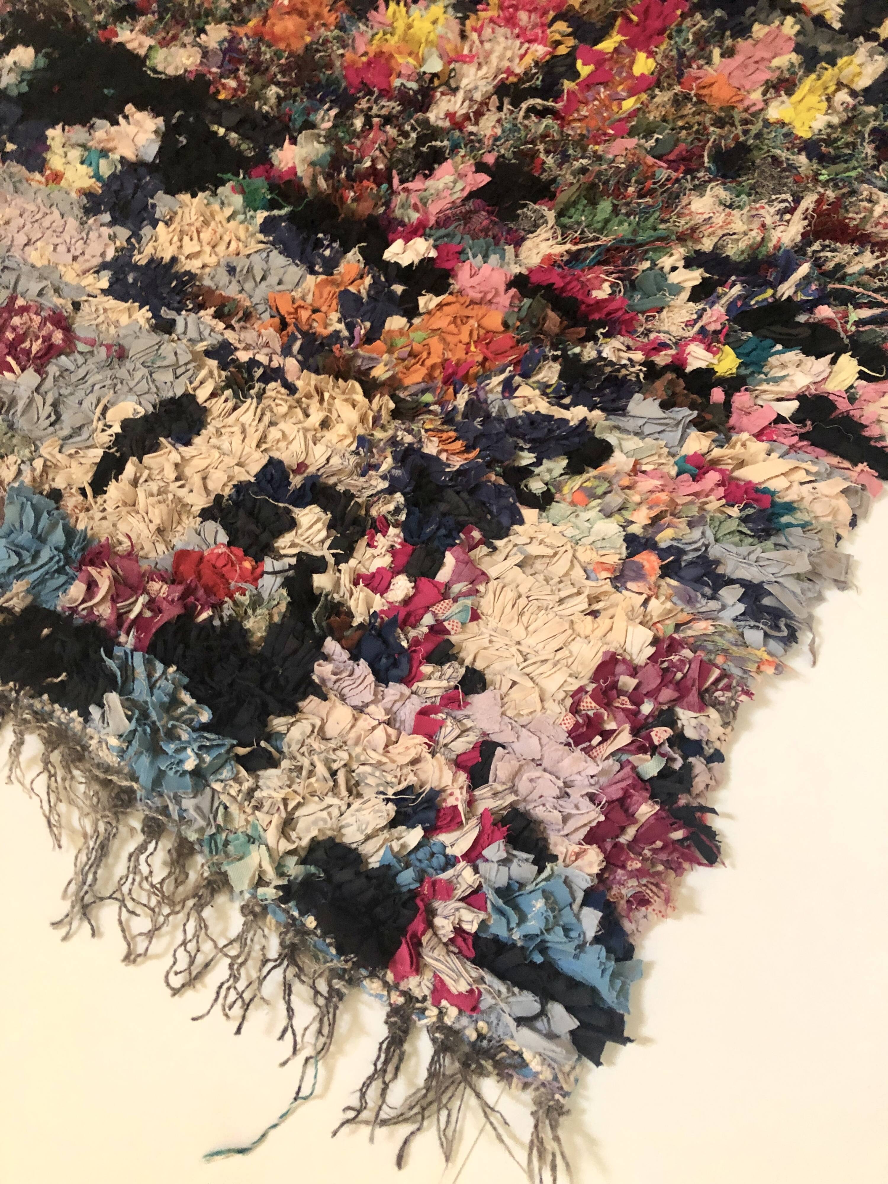 Moroccan Berber carpet Boucherouite 194x128cm
