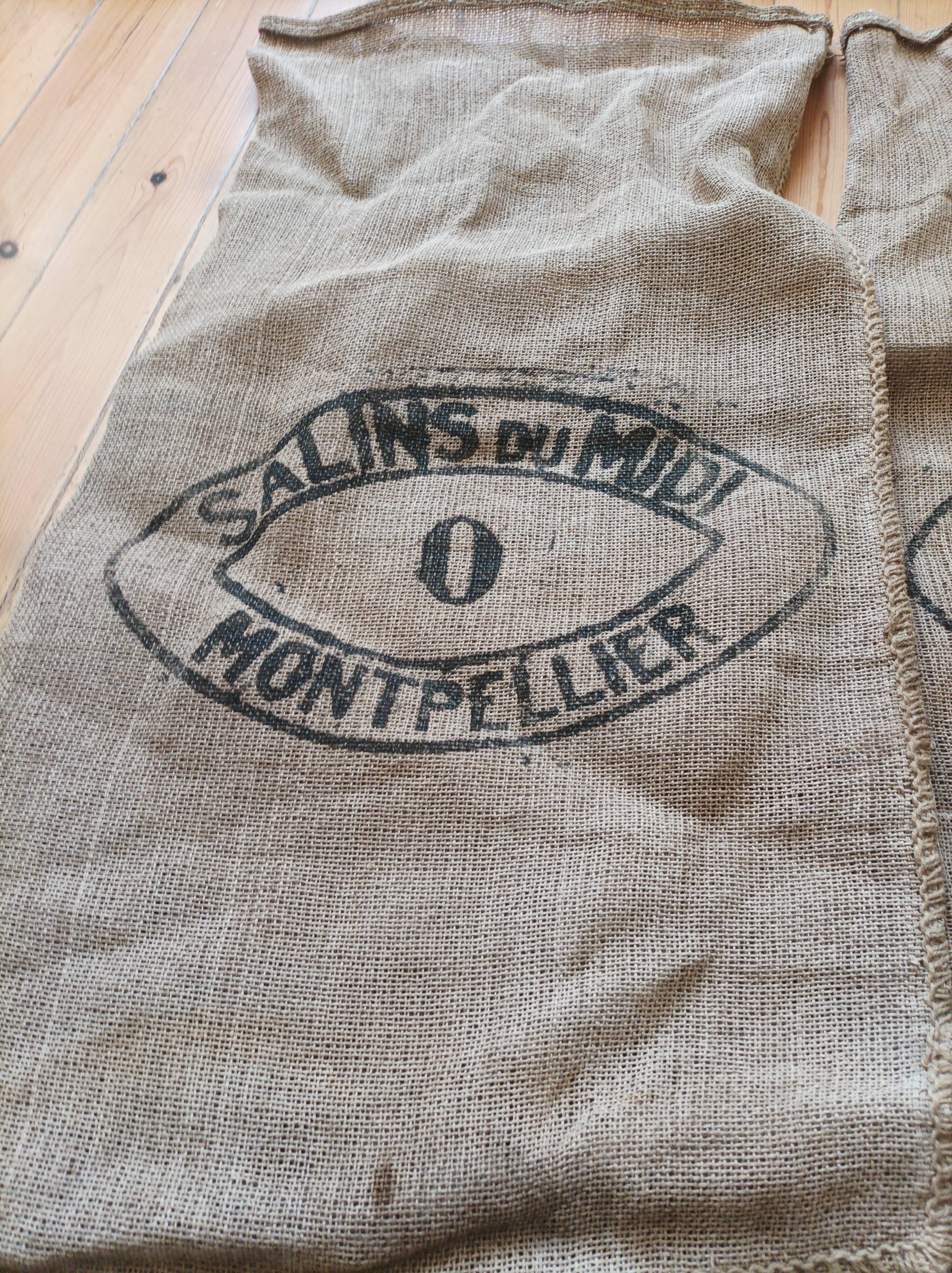 Vintage burlap bag Salins du Midi Montpellier