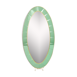 Miroir Italien oval laiton cristal