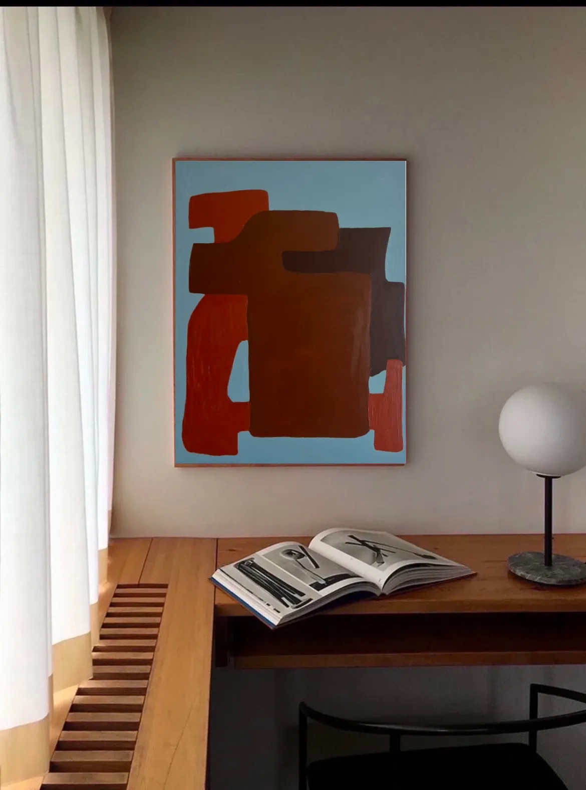 Abstract painting "quiet structure" 55x45cm by Bodasca