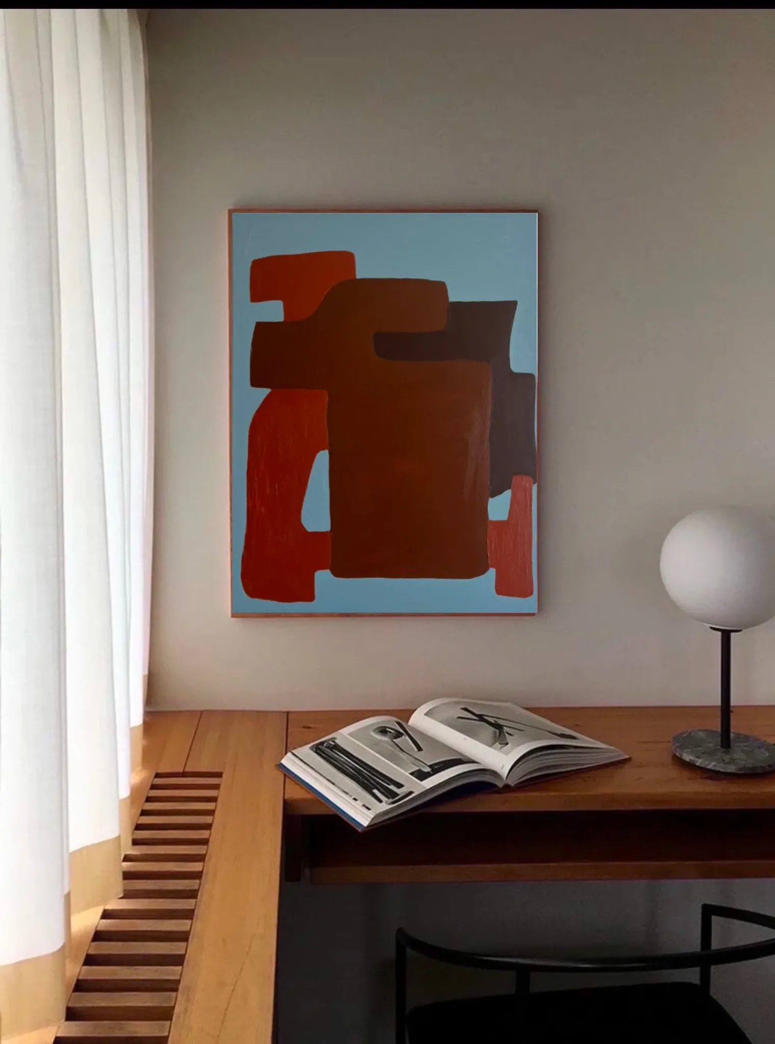 Abstract painting "quiet structure" 55x45cm by Bodasca