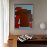 Abstract painting "quiet structure" 55x45cm by Bodasca