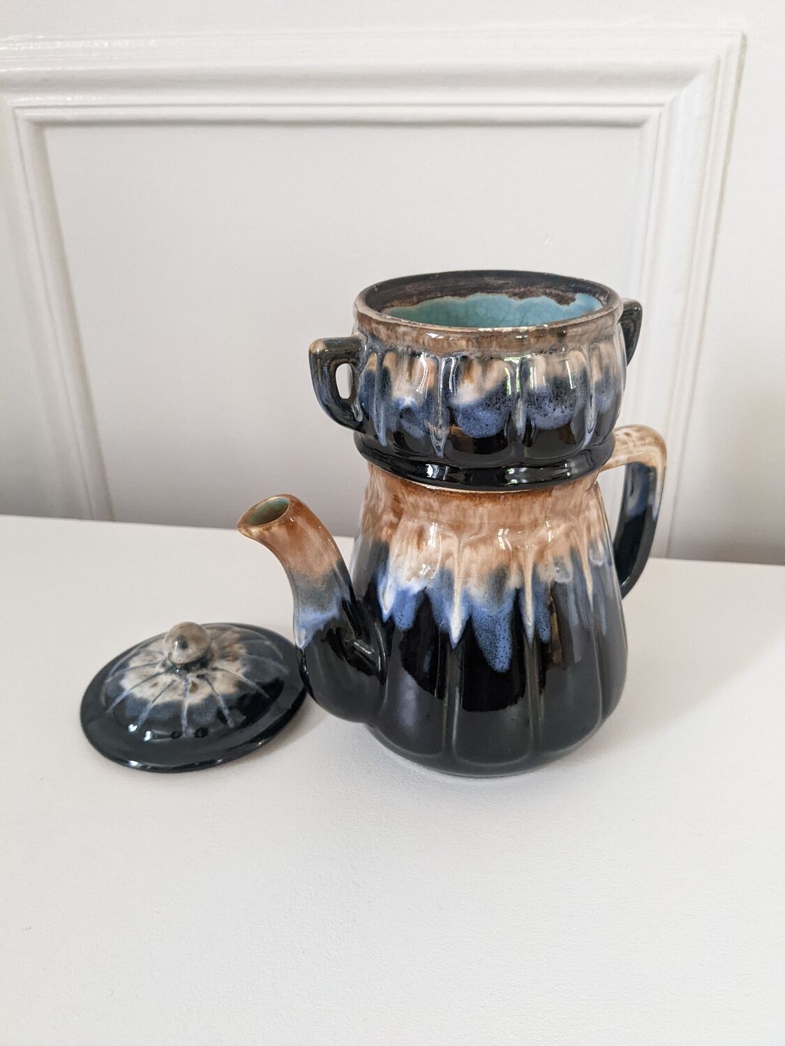 Glazed stoneware coffee maker