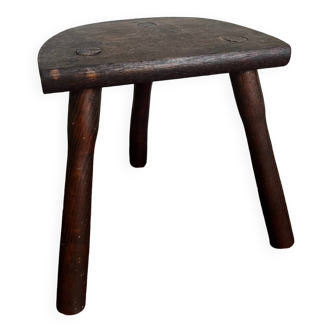 Wooden tripod milking stool from the 1950s
