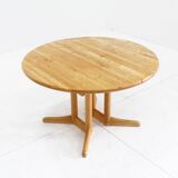 Table à manger vintage ronde extensible danoise Vamdrup Stolefabrik 1960