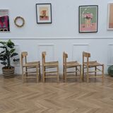 4 J39 Folkestol chairs by Borge Mogensen