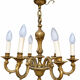 Lustre en Laiton 6 feux Louis XV