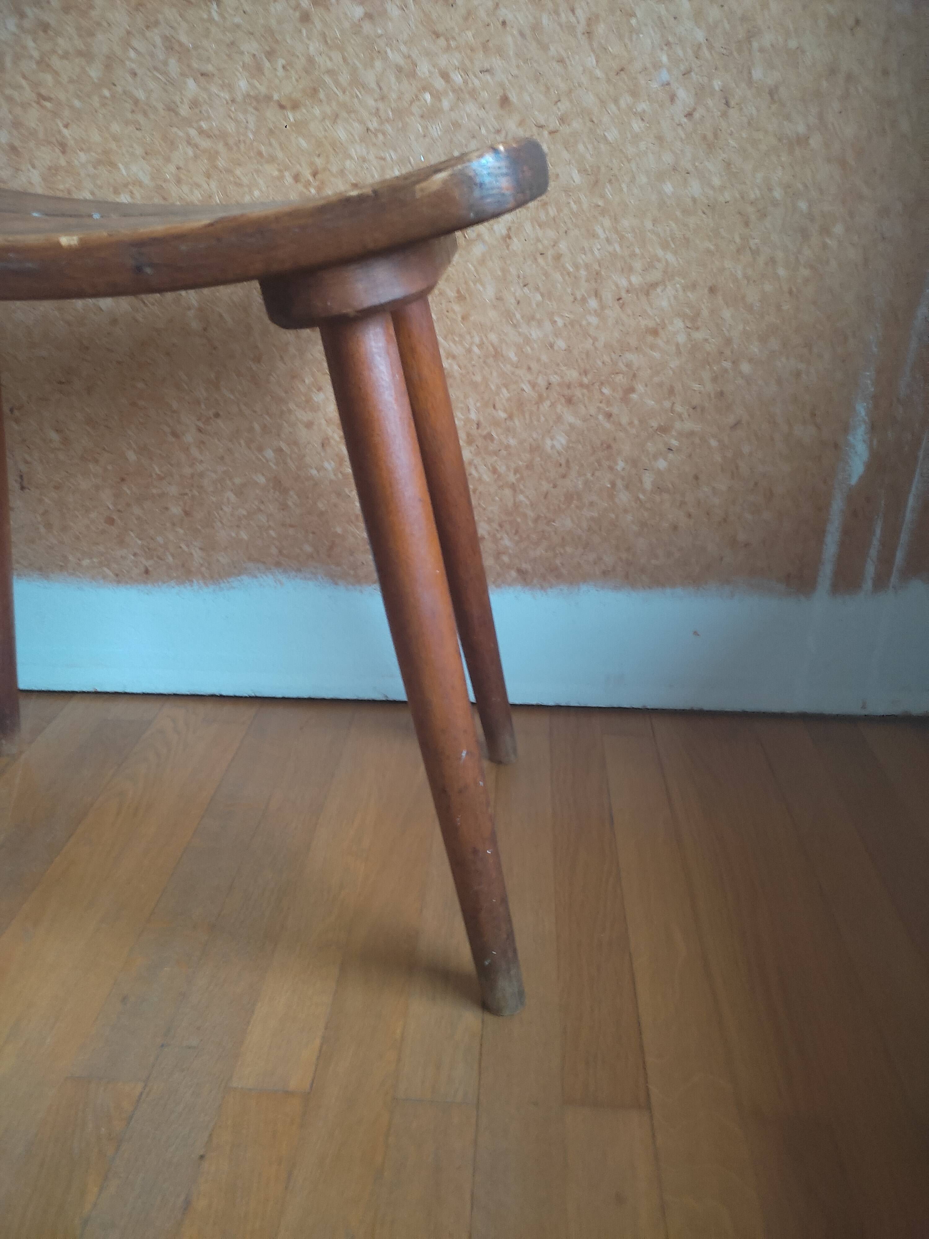Tabouret en bois mid Century