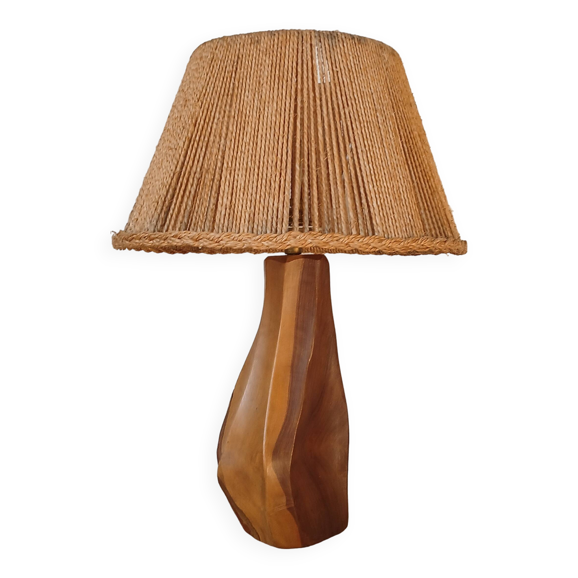 "Noll" lamp in wood and rope, circa 1950
