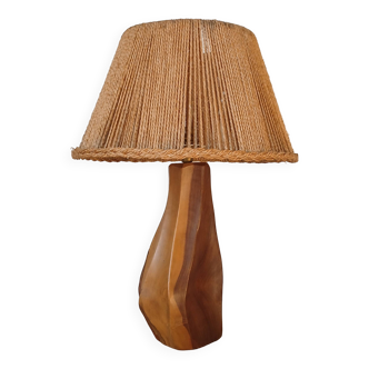 "Noll" lamp in wood and rope, circa 1950