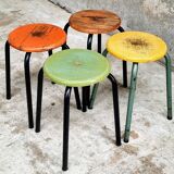 Vintage stools school stools set of 4
