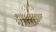 Lustre en laiton et cristal du milieu du siècle de Palwa