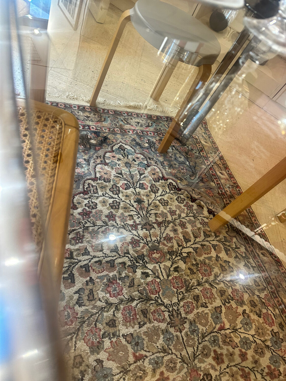 Vintage mid-century chrome and smoked glass table.