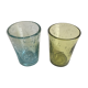 Pair bubble Biot glass shots