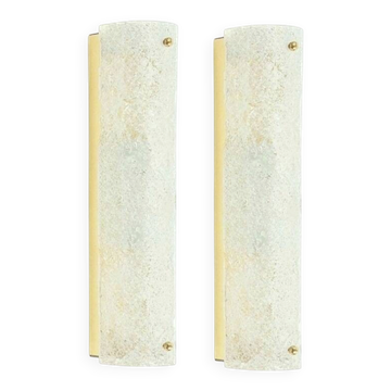 Pair of Tubular Murano Glass Wall Lamps from Hillebrand, Germany, 1970s