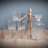 Set 6 sky glasses and square carafe