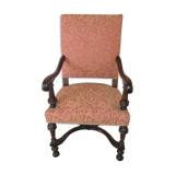 Louis XIV style walnut armchair