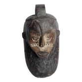 Ancient Fang Ngil tribal mask, traditional African art, Gabon, 20th century, 40 cm
