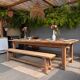 Grande table de ferme avec 2 bancs