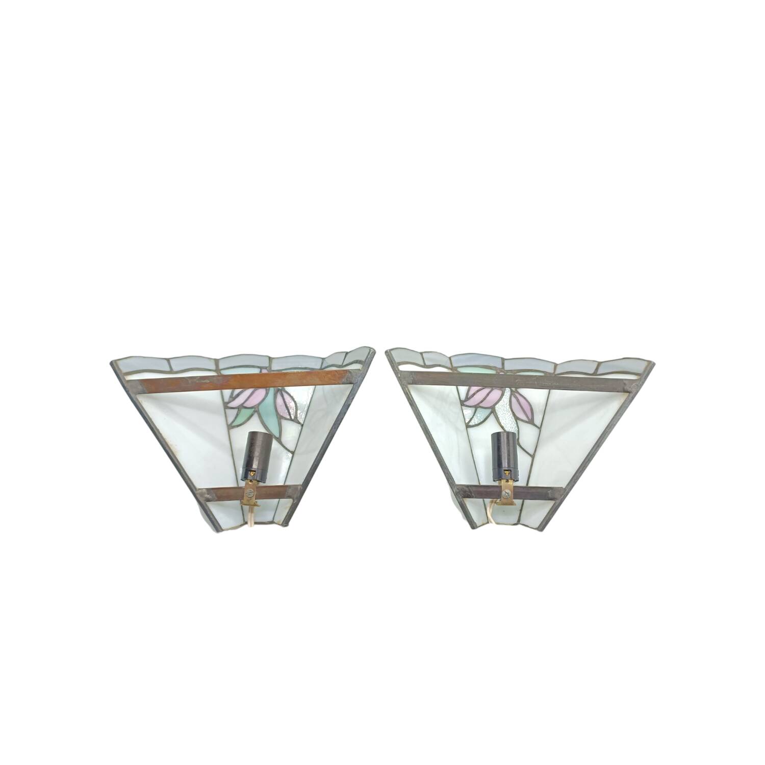 Paire d'appliques murales vintage style Tiffany.