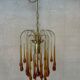 Vintage amber-coloured 'Teardrop' chandelier