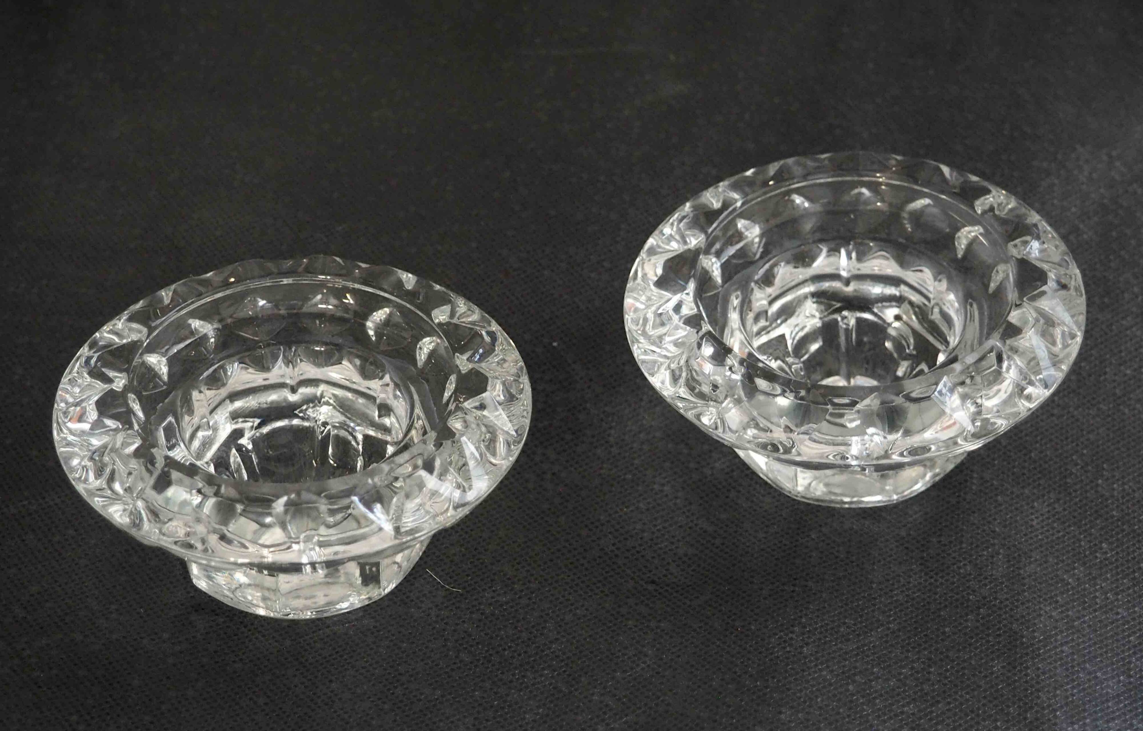 Pair of glass candlesticks