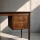 Vintage Scandinavian modern teak desk from the 1960s with drawers.