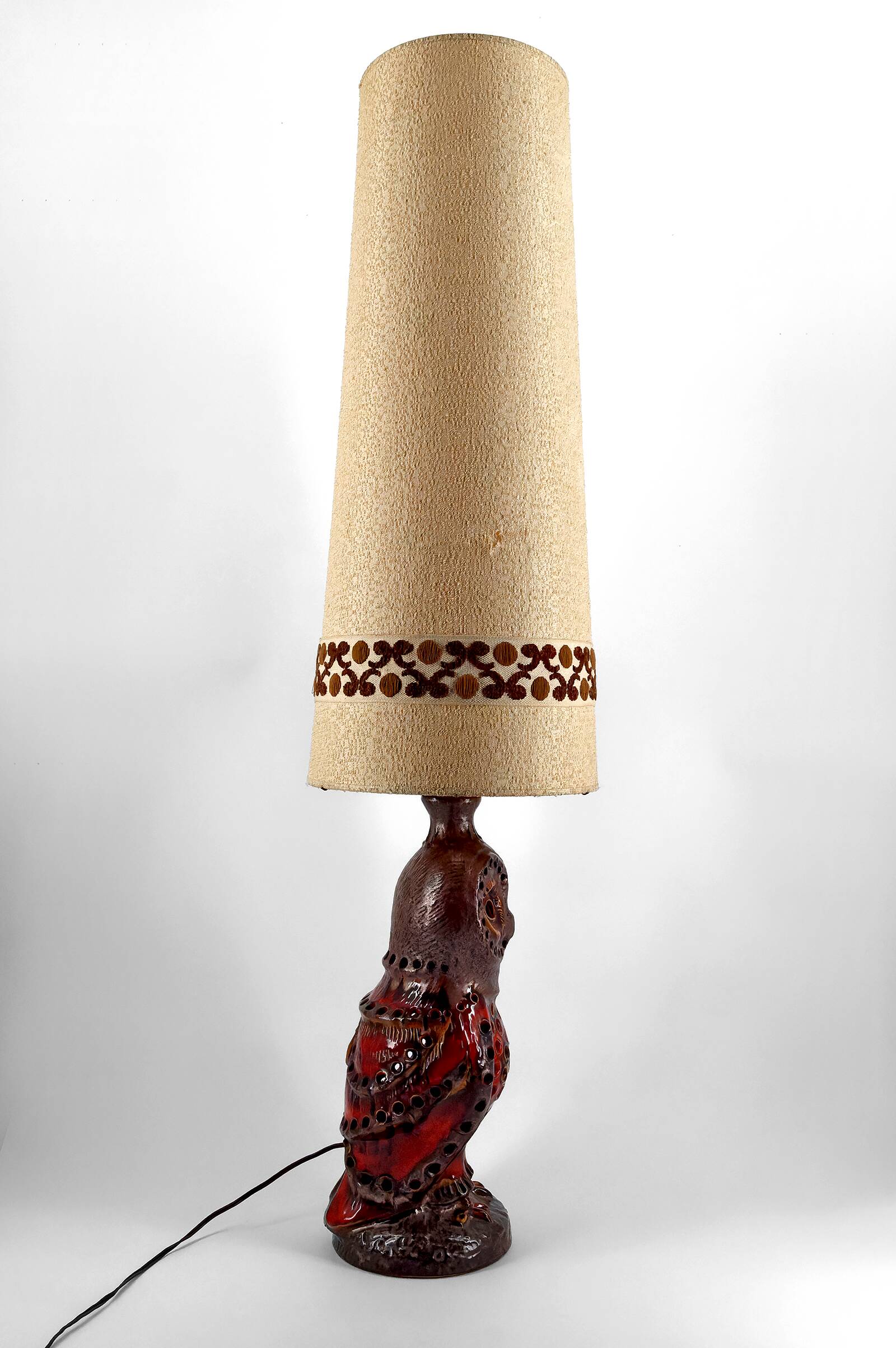 Important ceramic lamp / floor lamp, Owl, by Walter Gerhards