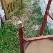 Table bouillotte ancienne style louis xvi avec plateau marbre