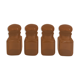 Lot de 4 flacons bocaux en verre ambré style apothicaire