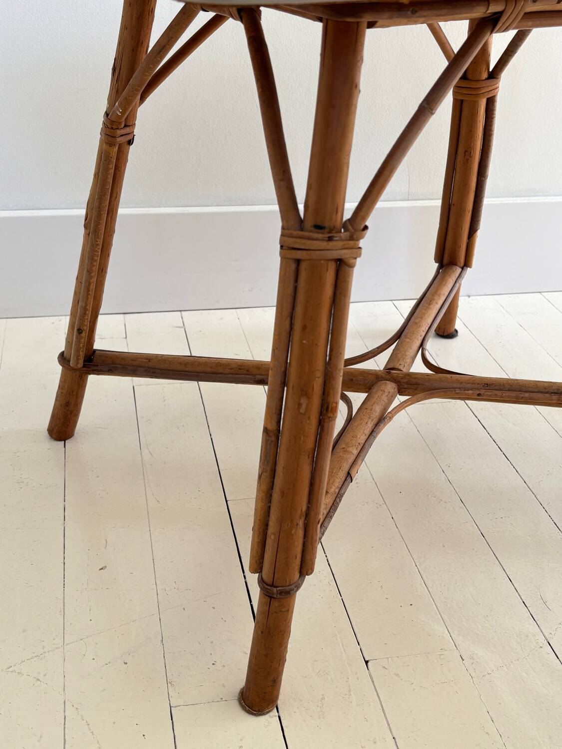 Rattan and wood table