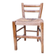 Antique straw chair with low back
