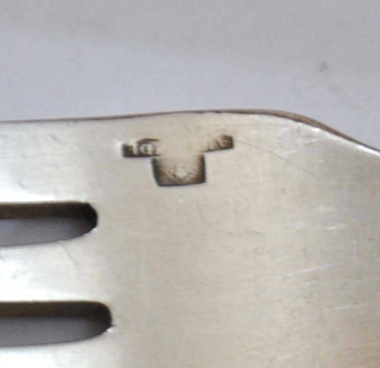 Art Deco SAIGON table cutlery in silver metal ALFENIDE by CHRISTOFLE 20.5cm