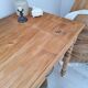 Farmhouse style side table in solid wood
