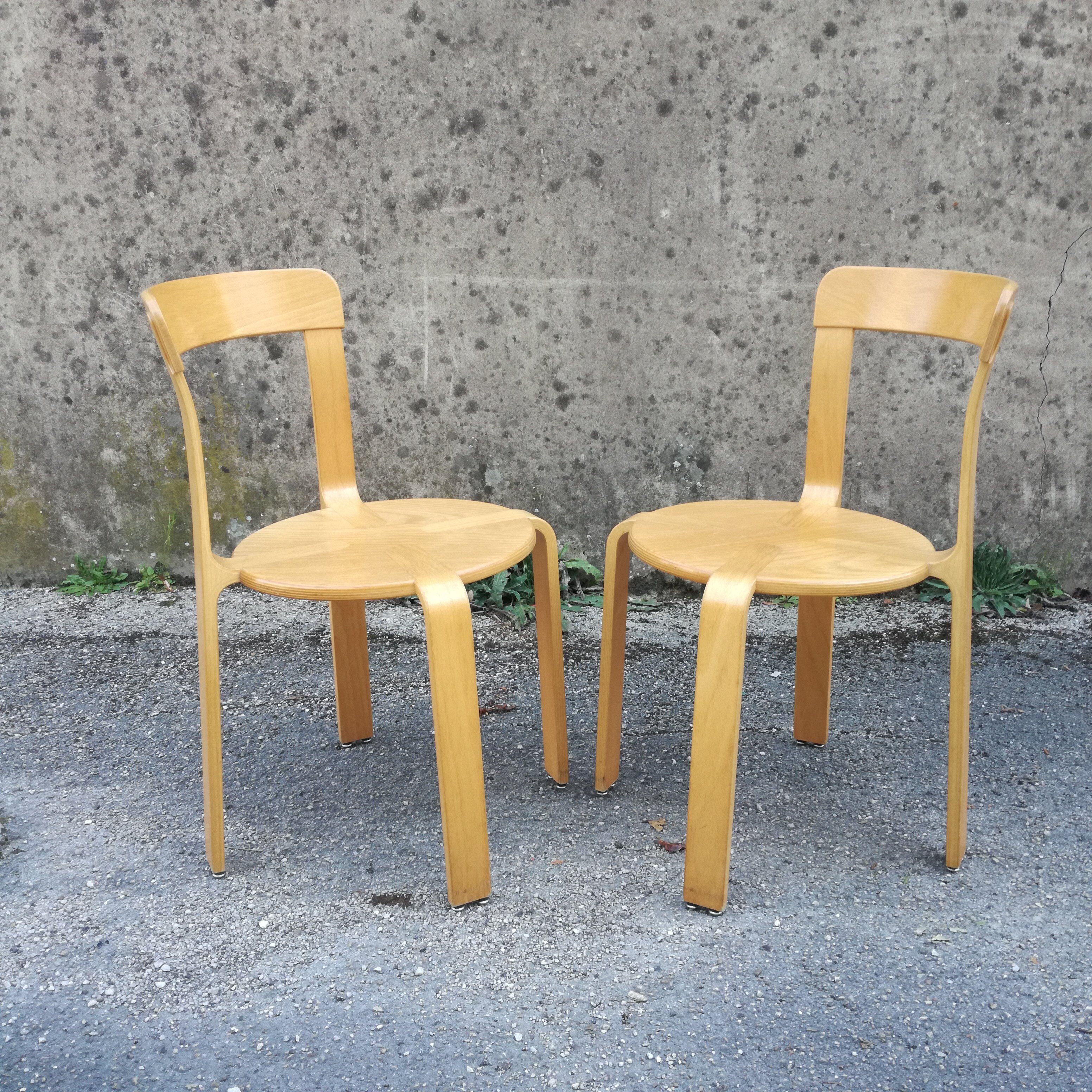 Pair of stackable chairs by Bruno Rey for Dietiker, Switzerland, 1970