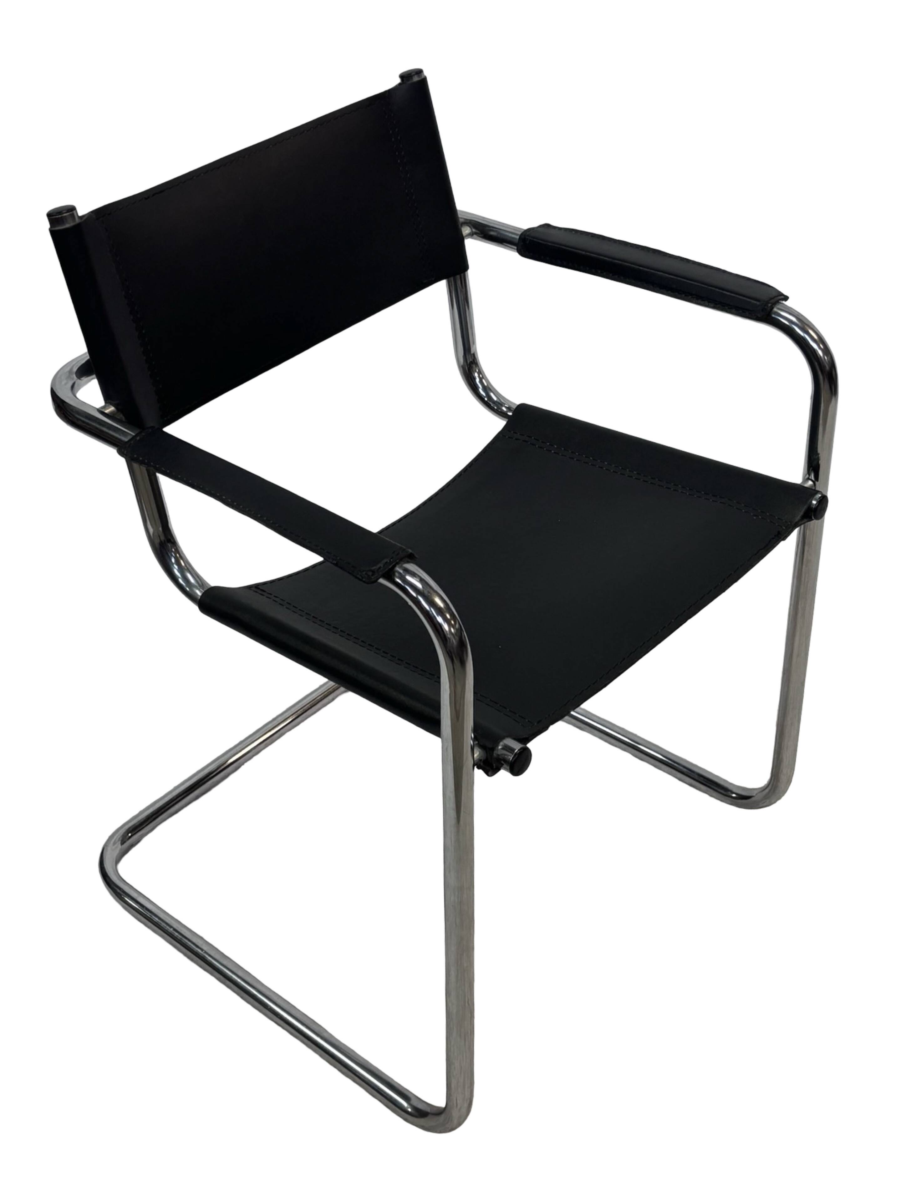 Vintage Breuer style leather chair B32/34 Italian Design