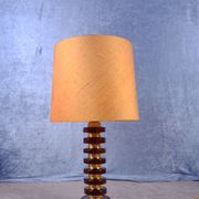 Glass and brass tablelamp from Möllers Armaturfabrik Eskilstuna, Sweden. 1970's.