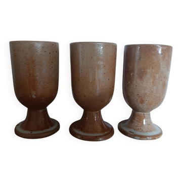 3 mazagrans/ tasses grès naturel authentique vintage