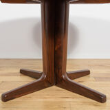 Mid-century round rosewood extendable dining table, Denmark, 1960s