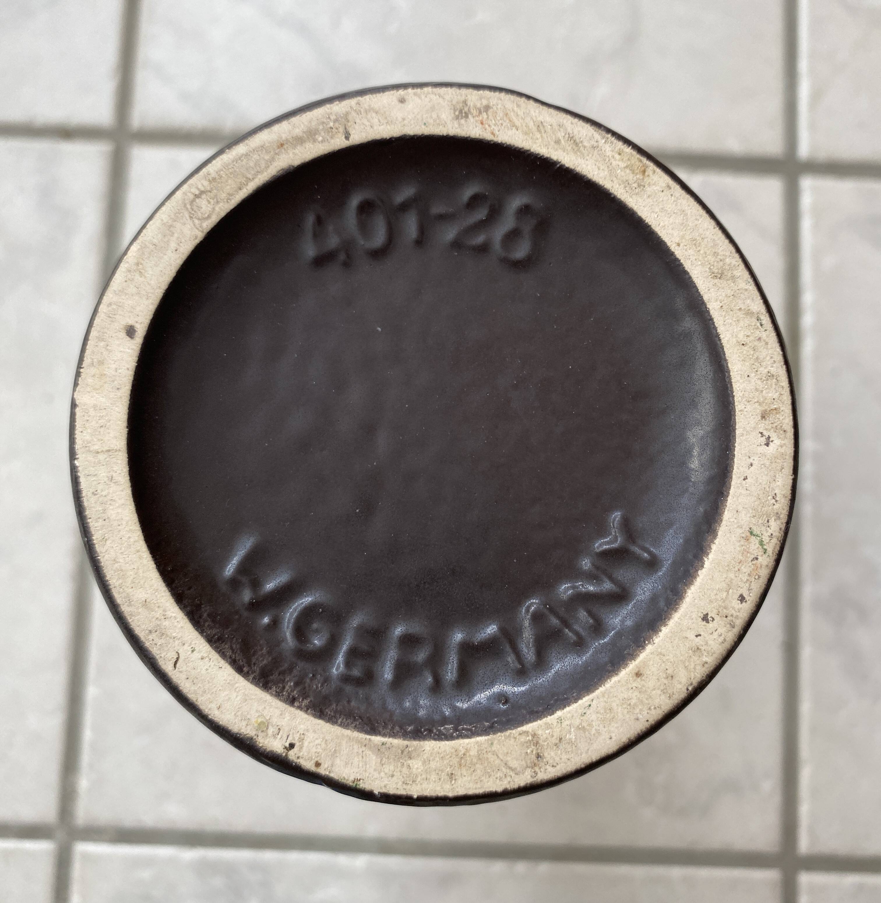 vase marron et orange Allemagne de l'Ouest Scheurich modèle 401-28 années 1970