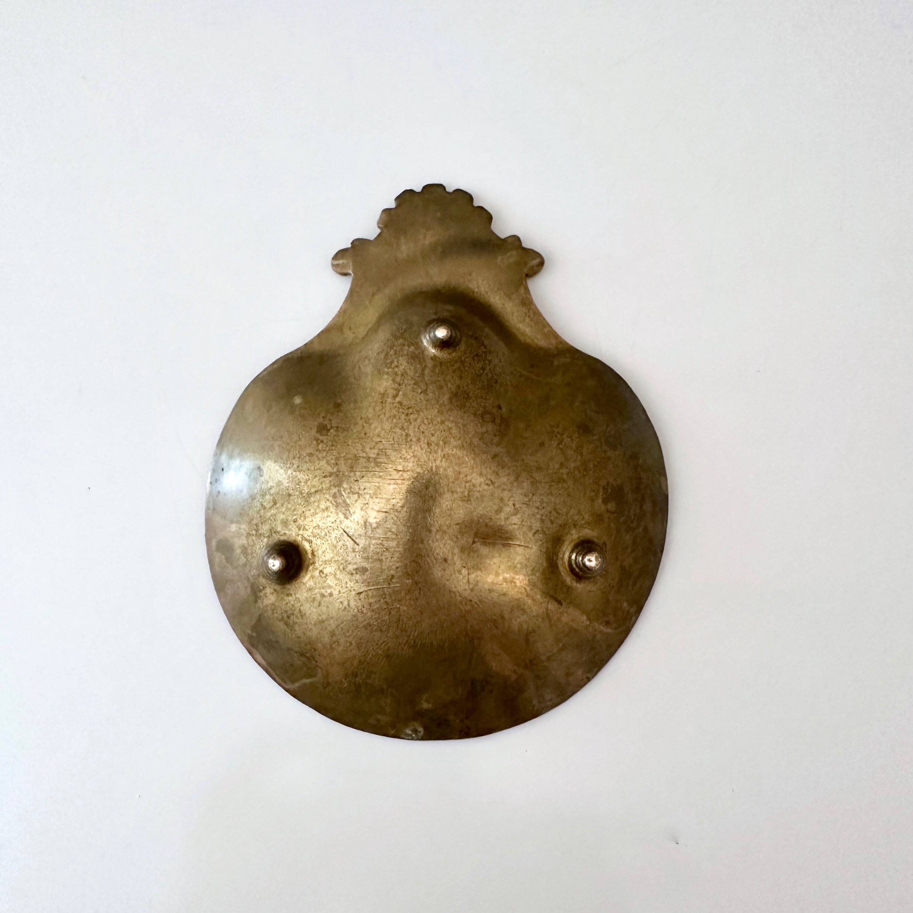 Vintage soap dish shell brass, soap holder gold