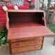 Rattan and wicker secretary chest of drawers