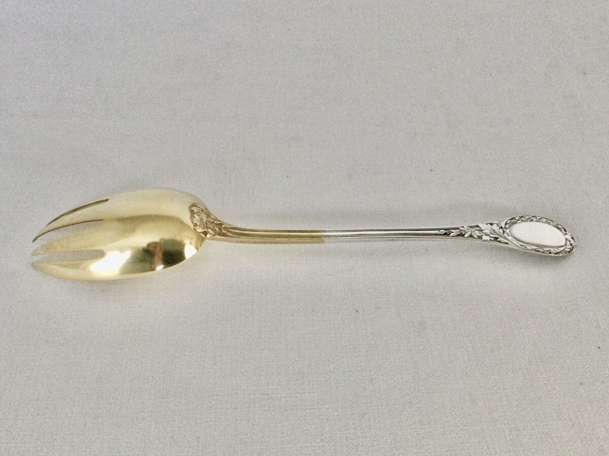 Emile puiforcat - solid silver and vermeil salad cutlery